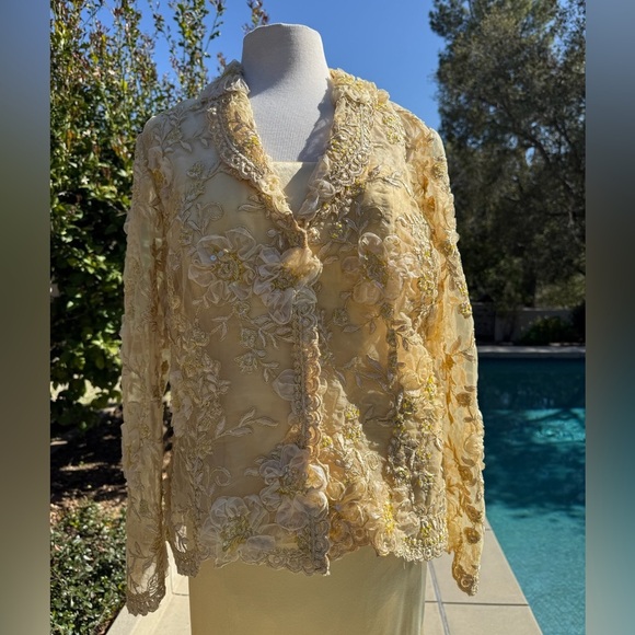 Lucy De Castenou custom 3-pc skirt, cami and hand-embellished jacket - size XL - Picture 11 of 12